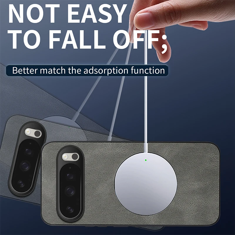 Para Pixel 10 Pro XL funda para Magsafe piel de oveja de lujo cubierta mate magnética para Google Pixel 10pro 9A 8A 7A 6A parachoques anticaída - imagen 4