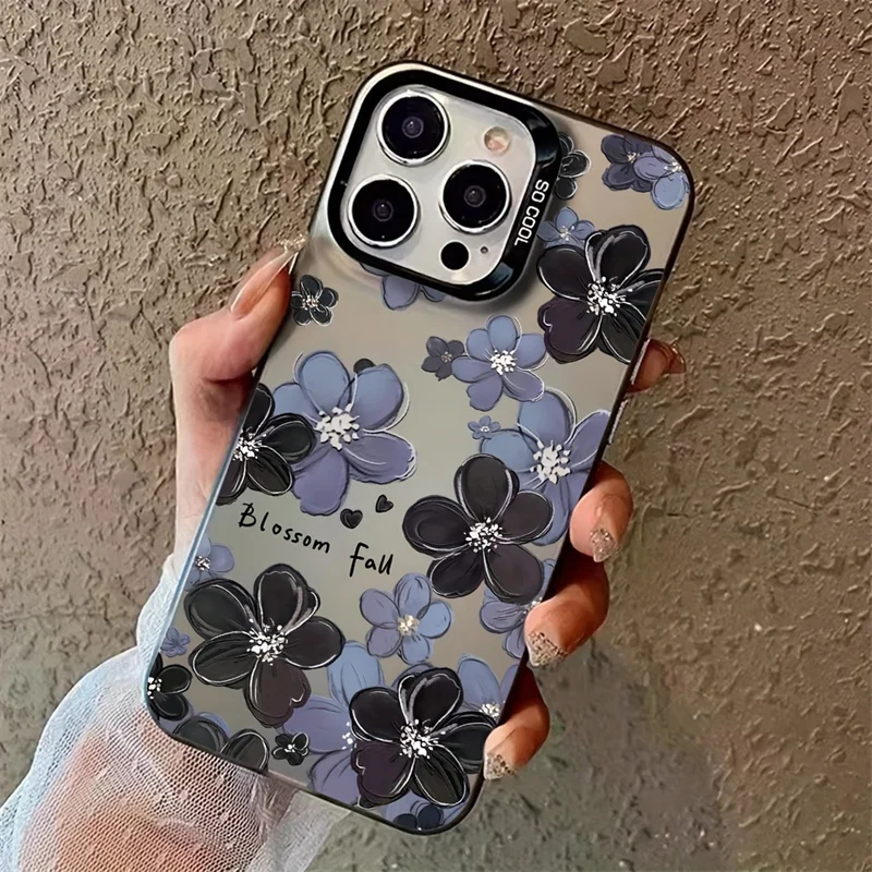 Funda de teléfono con estampado de flores moradas florecientes con láser para Xiaomi 15 fundas Xiaomi 14T Pro 13 12 11 Lite 5G 14 13T 12T cubierta a prueba de golpes - imagen 4