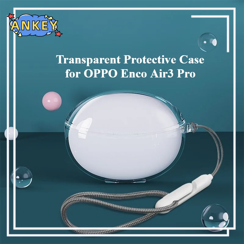 Para OPPO Enco Air3 Pro funda protectora Air3Pro transparente TPU cubiertas Bluetooth auricular Shell auriculares portátil