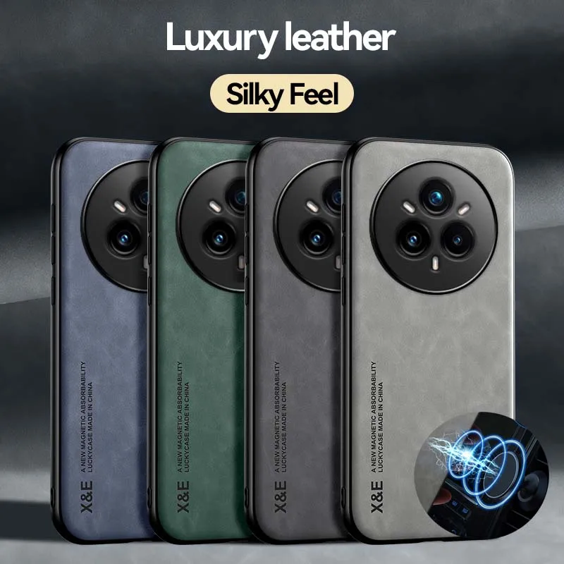 Funda de cuero de lujo para Realme 14 Pro / Realme 14 Pro Plus / Realme 14, funda con soporte de placa de Metal, funda para coche, Fundas - imagen 2