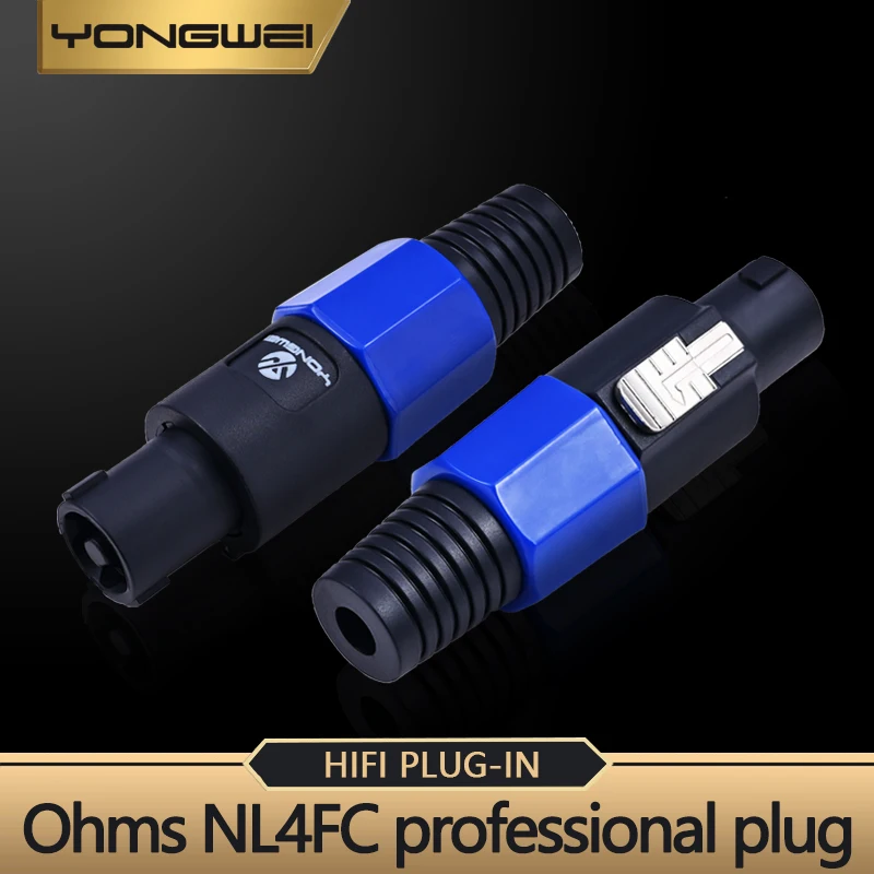 YONGWEI-conector XLR de 4 pines NL4FC Speakon longtail, amplificador de potencia, adaptador de enchufe macho soldado, accesorios de Audio, Junta Ohmic