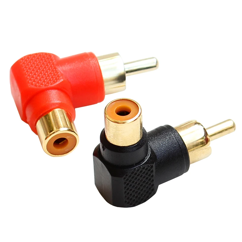 Adaptadores de enchufe de conector de ángulo recto RCA de 90 grados macho a hembra M/F adaptador de Audio de codo de 90 grados - imagen 4