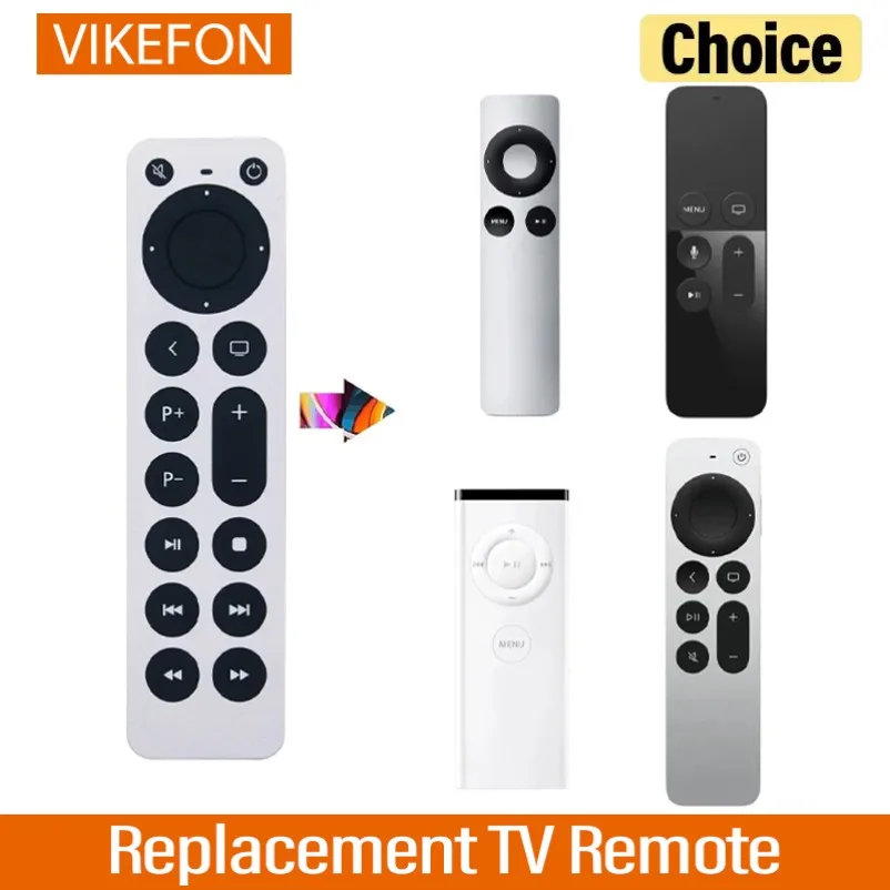 VIKEFON Control remoto de TV de repuesto para Apple TV 4K/Gen 1 2 3 4/HD A2843 A2737 A2169 A1842 A1625 A1427 A1469 A1378 A1218 (sin voz)