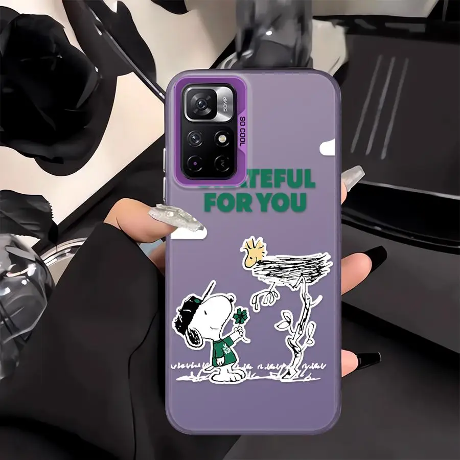 Funda de café con dibujos animados bonitos S-S-noopyS para Xiaomi Mi 11 Lite 12T Pro 13T, funda trasera para teléfono - imagen 3