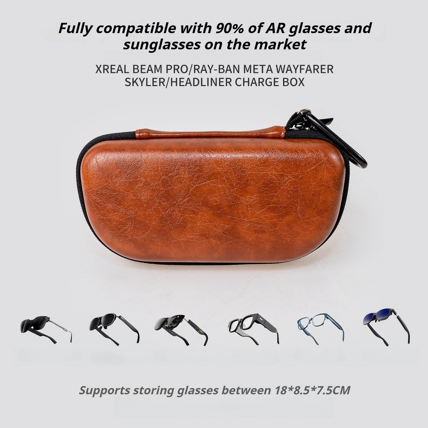 Estuche de transporte duro EVA para gafas inteligentes Ray-Ban Meta Wayfarer/Skyler/Headliner AR, bolsa de almacenamiento protectora impermeable - imagen 2