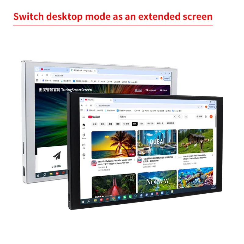TURZX nueva pantalla secundaria IPS de 5,2 pulgadas 1280x720 interfaz de USB-C CPU GPU RAM Monitor de ordenador pantalla extendida para Windows 10 11 - imagen 5