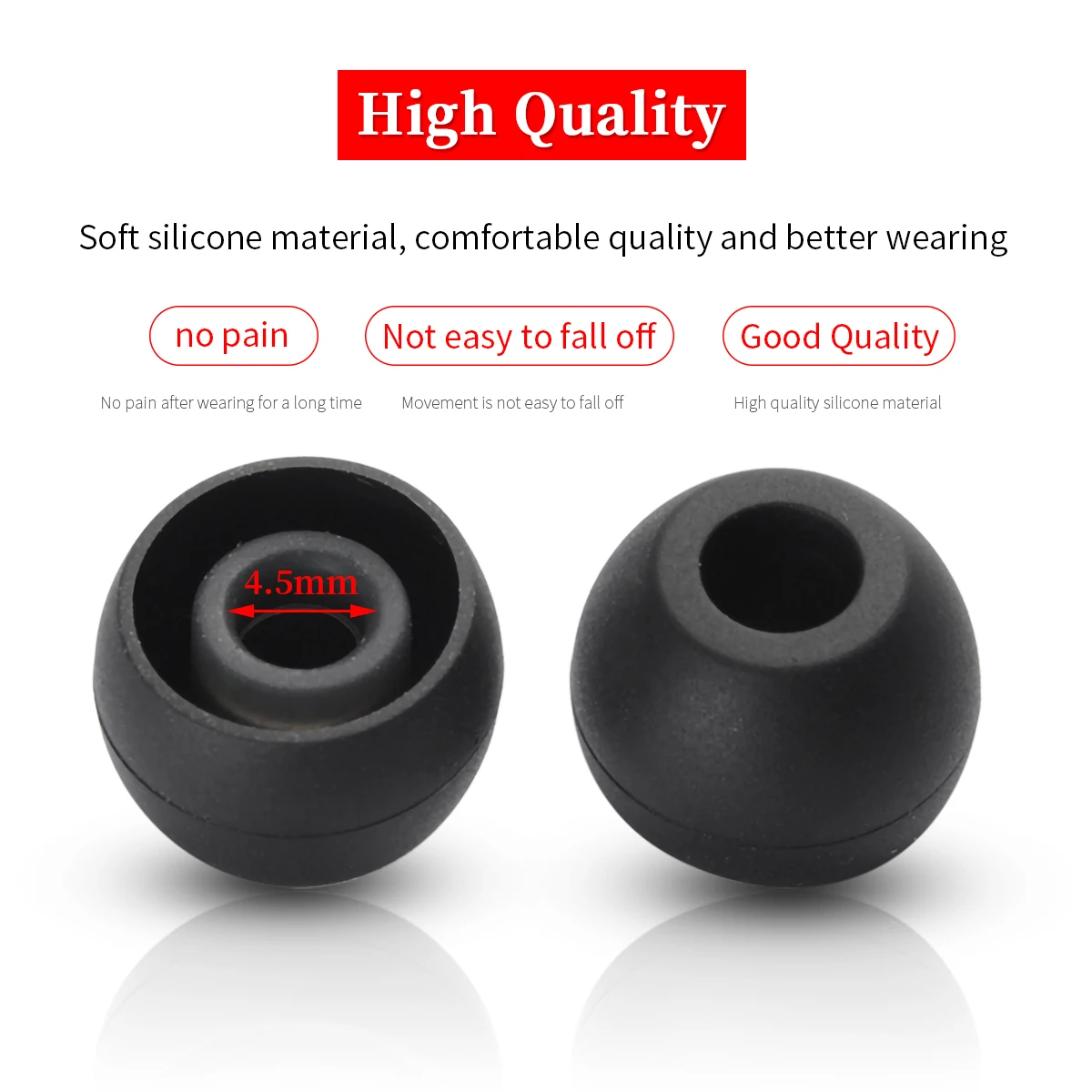 2 uds almohadillas de silicona para auriculares HUAWEI Freelace para Audio-Technica ATH-CKS550XIS puntas para auriculares intrauditivos transpirables 4,5-5,5mm - imagen 3