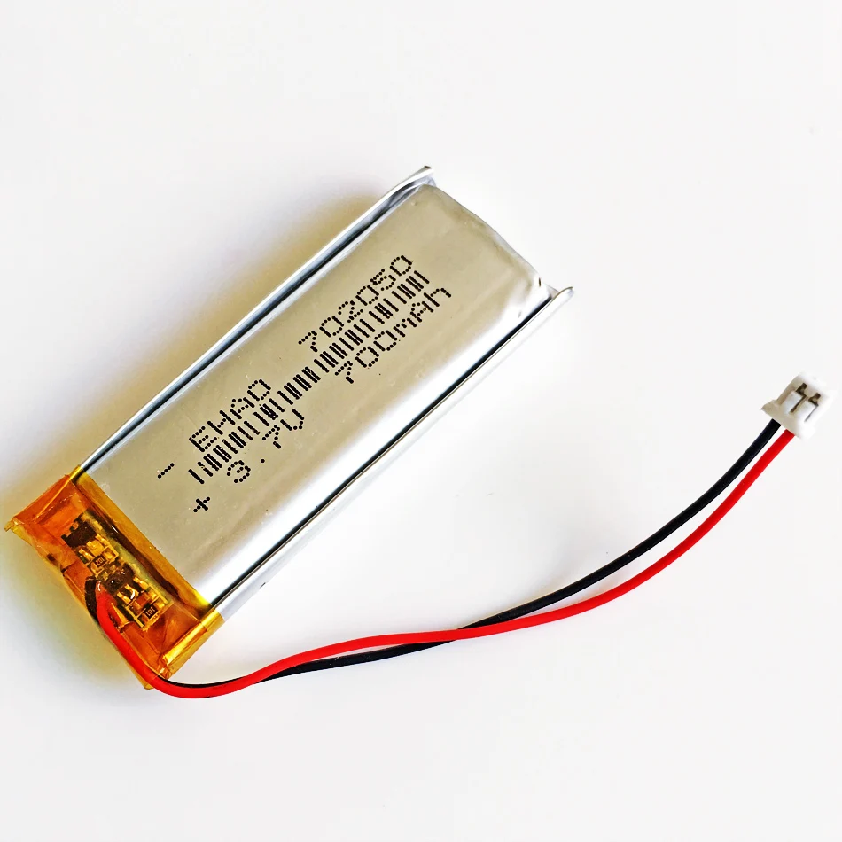 Batería recargable LiPo de polímero de litio de 3,7 V 700 mAh 702050   +JST 1,25 mm enchufe de 2 pines para auriculares Mp3 DVD E-book cámara Bluetooth - imagen 3