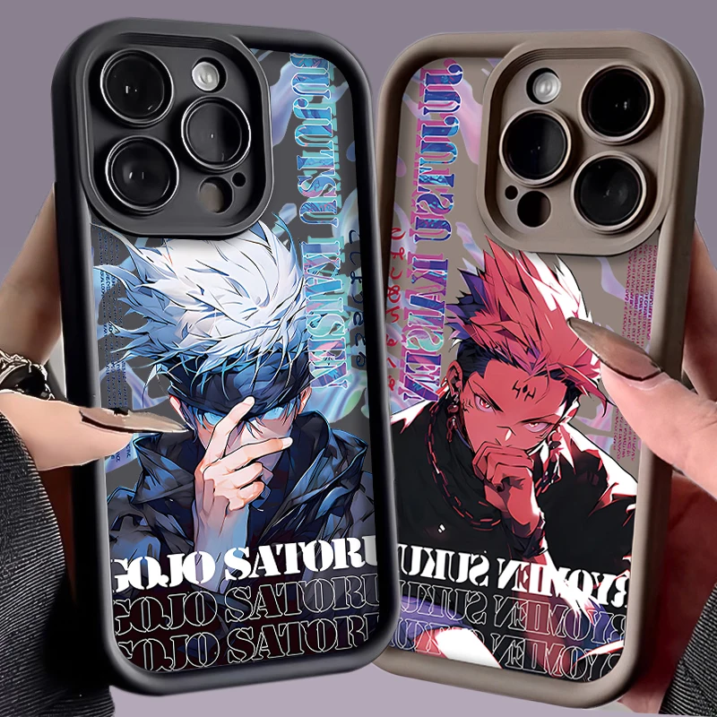 Funda de teléfono para Xiaomi Redmi Note 13 12 11 Pro Plus 12S 11S 10S 10 9 9S 8 12C 13C Anime Satoru Gojo funda mate de silicona suave