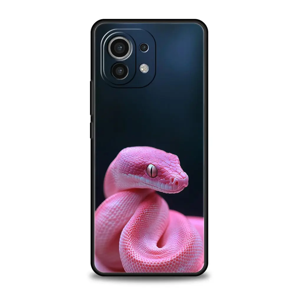 Funda de teléfono con serpiente rosa flor para Xiaomi Mi 17 15T 15 14 14T 13T 12T Pro 12 13 Lite 5G 11T Poco X6 X7 X5 Pro, funda suave - imagen 3