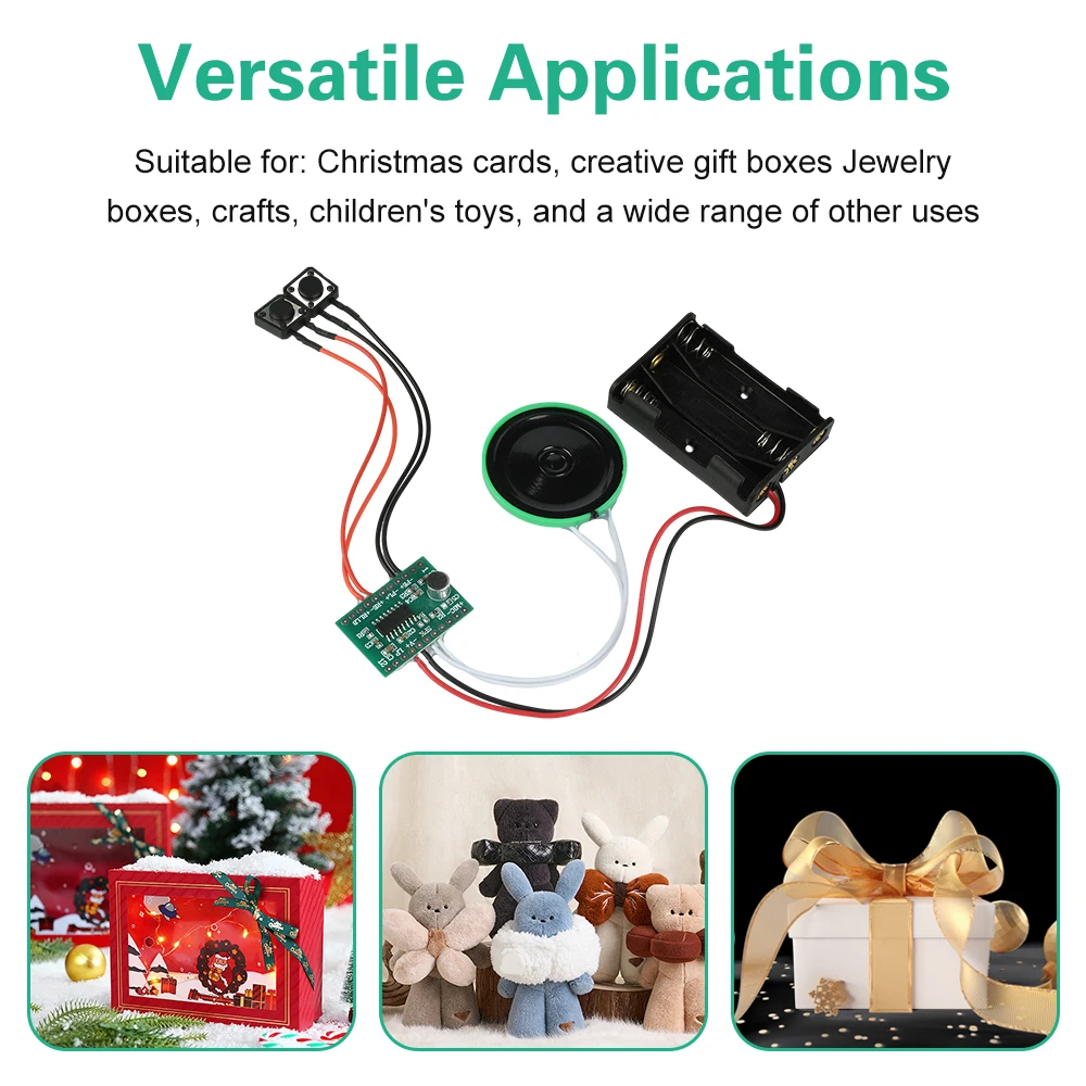 Módulo de grabación de doble botón Módulo de grabación de 60 segundos Grabadora de mensajes de voz para tarjeta de felicitación electrónica DIY - imagen 2