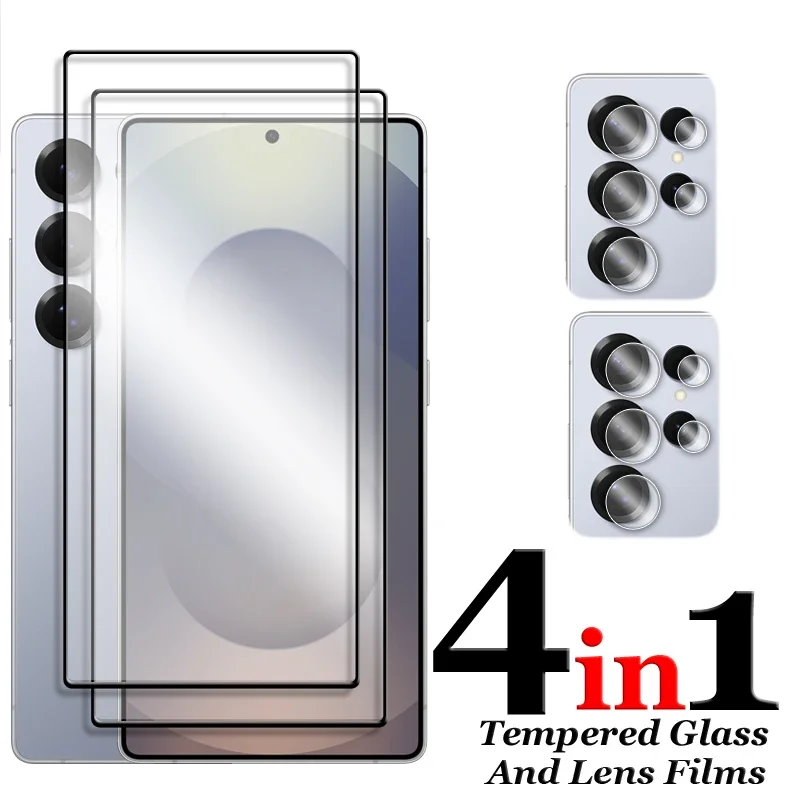 6 en 1 para Samsung Galaxy S25 Ultra vidrio para Samsung S21 S22 S23 S24 S25 Ultra 5G vidrio templado 2.5D Protector de pantalla de cubierta completa - imagen 3