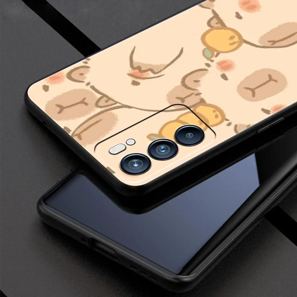 Funda emparejada de capibara de animales de dibujos animados para Oppo A54 A53 A52 A9 A15 A76 A74 A57 A31 Find X6 Pro X5 Reno8 Reno7 Reno6 Pro 5G - imagen 2
