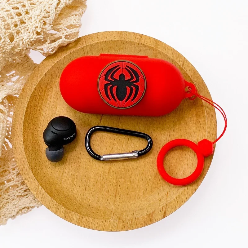 Funda para auriculares Sony WF-C500, funda para auriculares Bluetooth para Sony WF-C700N DIY, carcasa suave de dibujos animados de Marvel y Batman con llavero - imagen 5