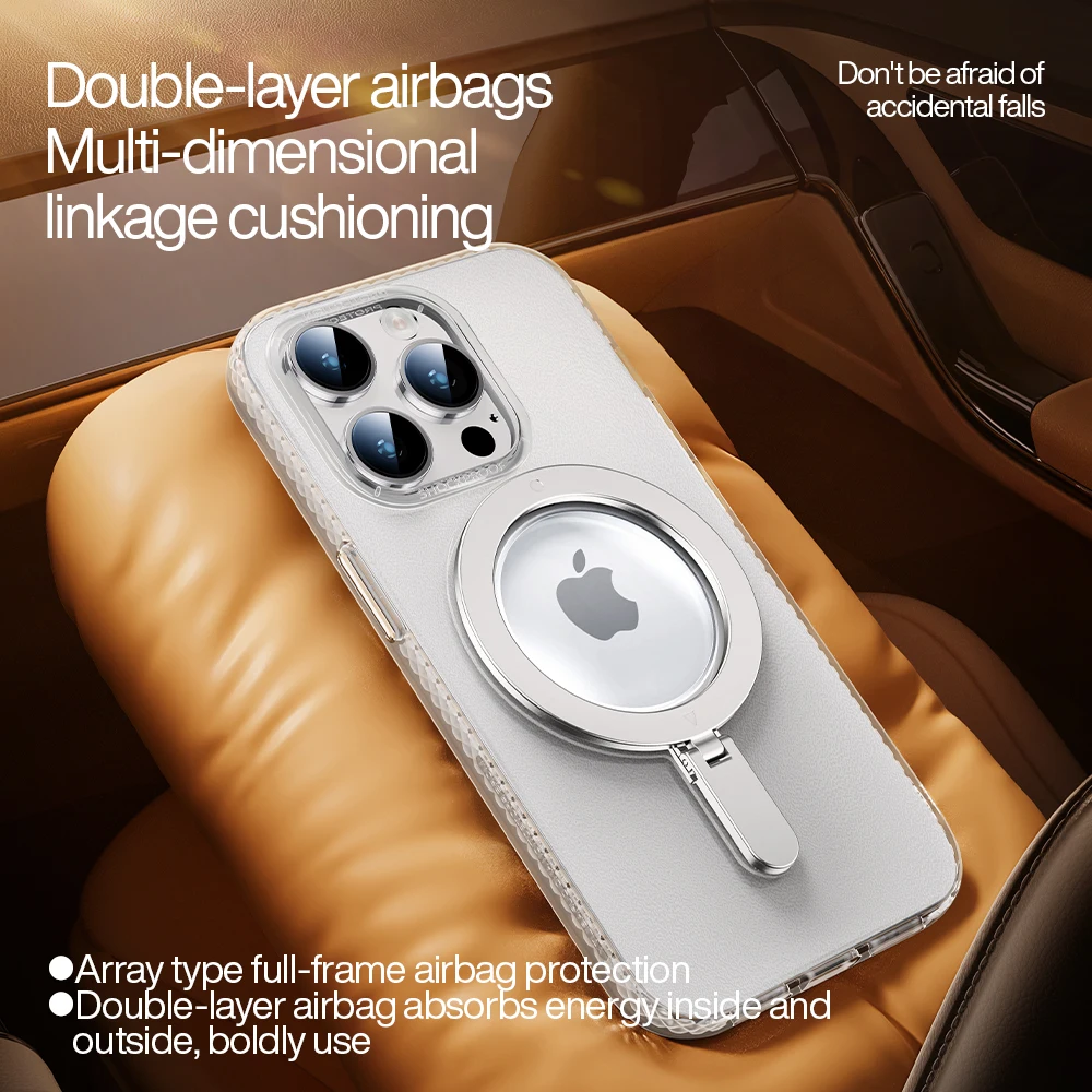 SmartDevil-funda de teléfono con soporte magnético para iPhone, cubierta trasera de carga inalámbrica Magsafe con protección de pantalla de vidrio, 13, 14 Pro Max - imagen 4