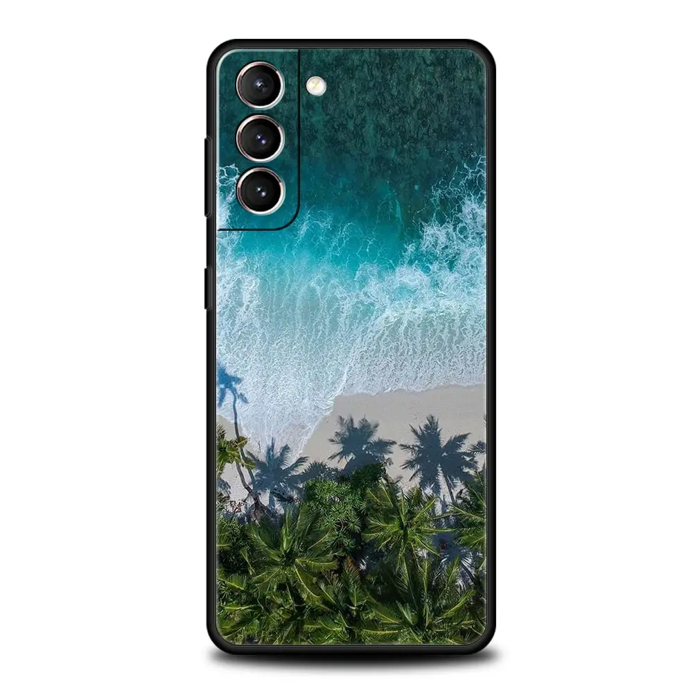 Funda de teléfono de palmera de coco para Samsung Galaxy S24 S23 S22 S20 Ultra S21 FE 5G S10 S9 Plus S10E S8 funda suave - imagen 2