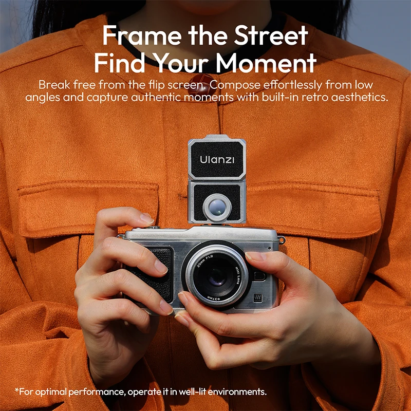 Visor de nivel de cintura Ulanzi VF01 Universal con soporte de zapata fría para cámaras Marco de calle Fotografía Paisajes Disparo de bajo ángulo