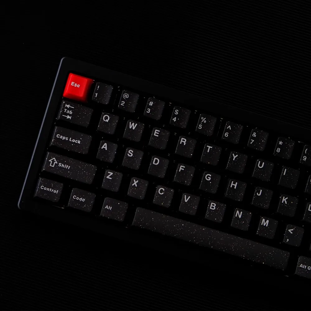 Juego de teclas con purpurina de neón, 114 teclas ABS, tapa de teclado translúcida negra personalizada, perfil de cereza, teclas para teclado mecánico - imagen 3