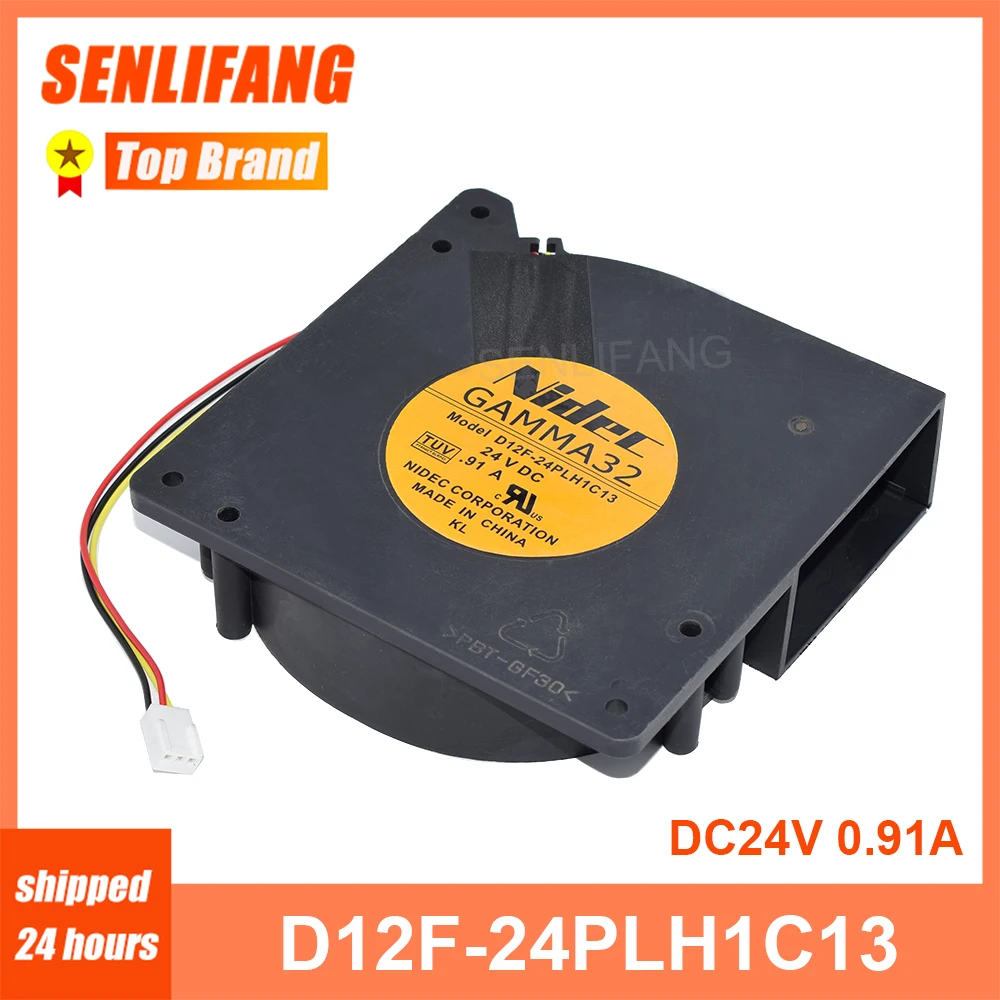 Nuevo para Nidec D12F-24PLH1C13 DC24V 0.91A, ventilador de refrigeración de tres cables, prueba OK