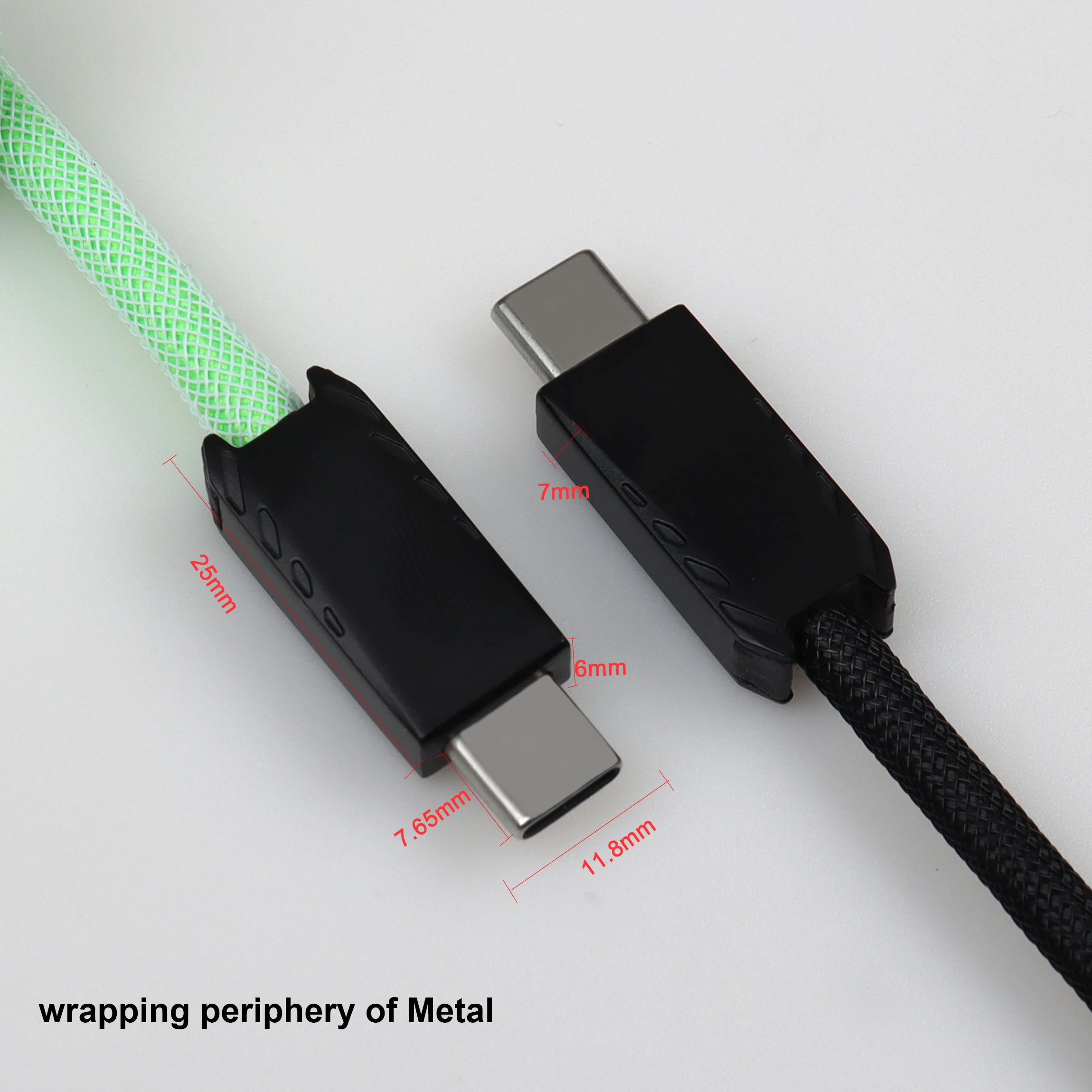 Cable en espiral LANO tipo C a tipo C, teclado de jugador, Cable USB tipo bobina personalizado con conector piloto desmontable - imagen 5