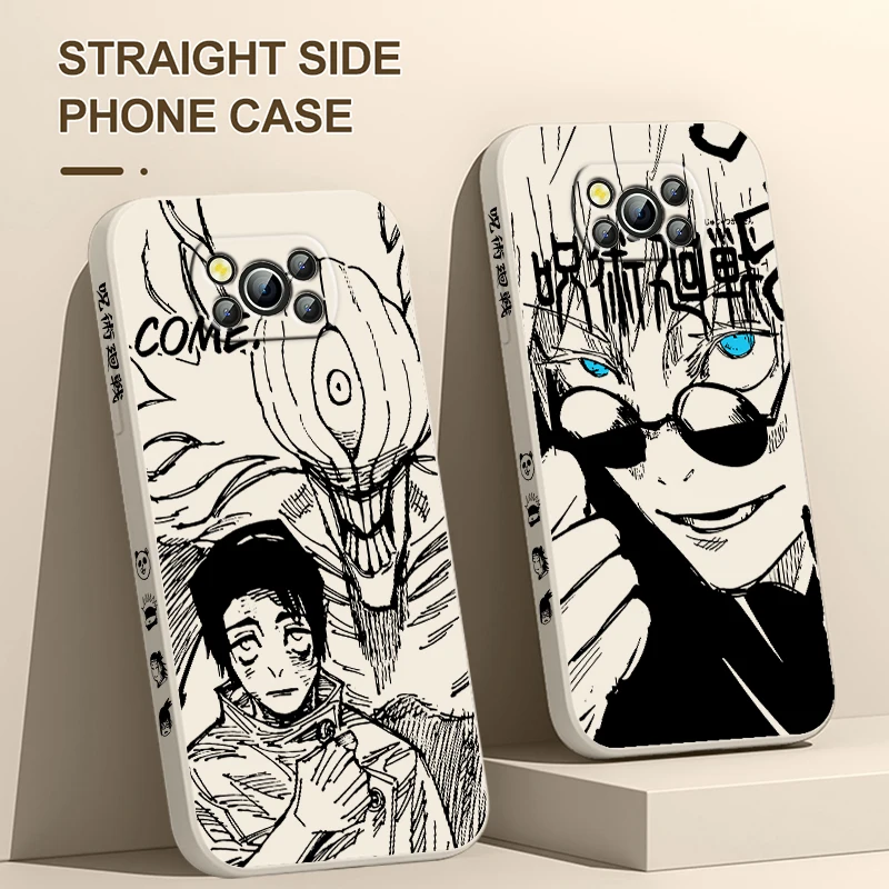 Jujutsu Kaisen-funda de Anime para Xiaomi Poco, carcasa de teléfono con cuerda líquida izquierda, para X4, X3, F4, NFC, M6, M4, M3, GT S Pro, 4G, 5G - imagen 4