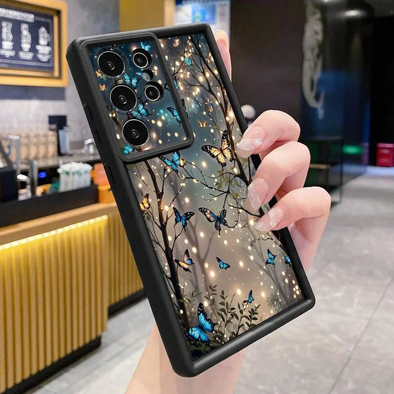 Funda de teléfono con mariposa que brilla en la oscuridad para Samsung Galaxy S25 S24 Ultra S23 S22 S21 FE A16 A36 A55 A54 A53 A14 A34 A15 5G - imagen 3