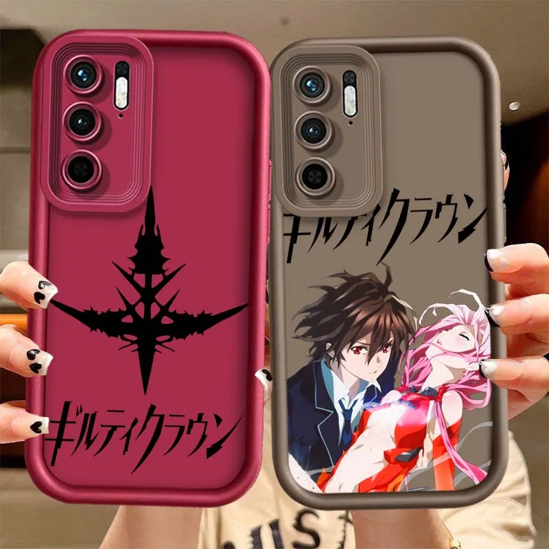 Logotipo de Anime Guilty Crown para Redmi Note 11 10 9 8 7 11S 11E 10T 10S 9S 11T Pro Plus 5G cubierta de la caja del teléfono de la escalera del ojo
