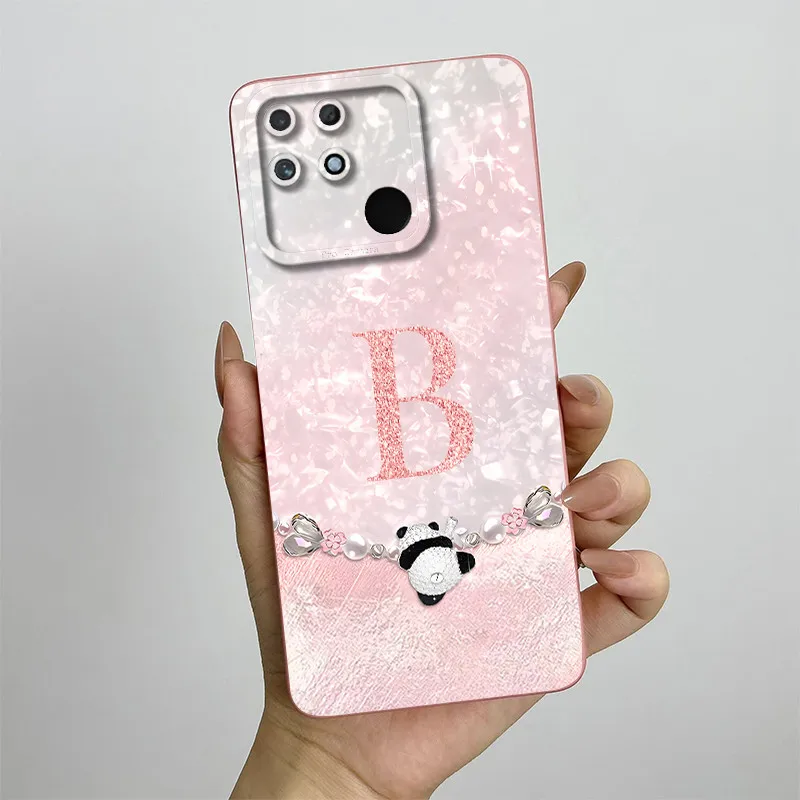 Para Realme Narzo 50A (RMX3430), carcasa protectora de lente cuadrada para teléfono Narzo50A, funda de silicona suave con letras de corona a la moda - imagen 2