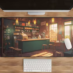 Alfombrilla Ratón XL Estilo Café Anime – Gaming y Oficina