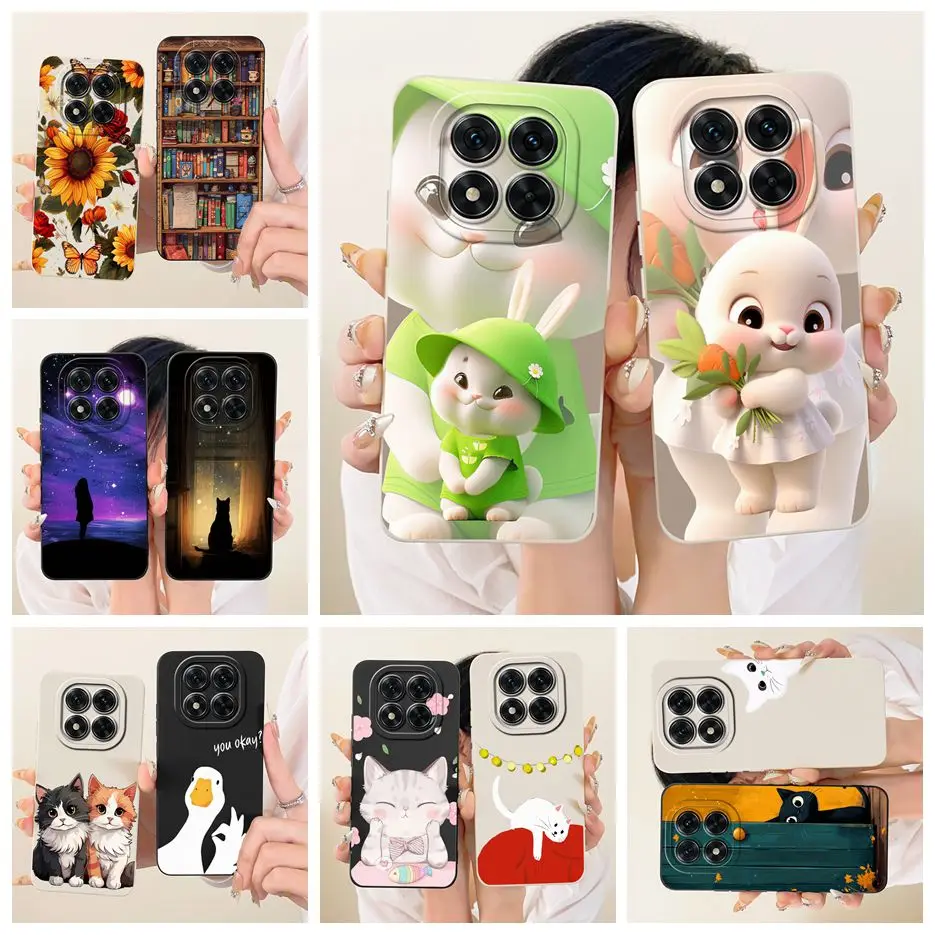 Para Xiaomi Redmi Note 14 Pro 4G funda bonita de dibujos animados de conejo funda de teléfono suave de TPU para Redmi Note 14 Pro Plus Note14 Pro + Fundas