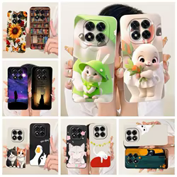 Para Xiaomi Redmi Note 14 Pro 4G funda bonita de dibujos animados de conejo funda de teléfono suave de TPU para Redmi Note 14 Pro Plus Note14 Pro + Fundas