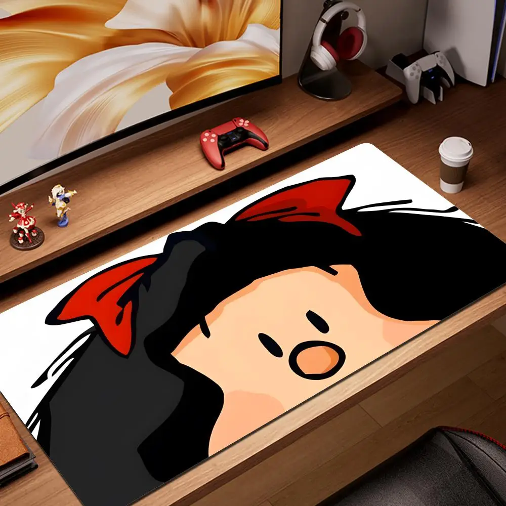 HYBXAXC Mafalda Girl Mousepad, recién llegados, alfombrilla de ratón grande para juegos XL XXL, alfombrilla de ratón para jugador, tamaño para teclados, alfombrilla 900x400