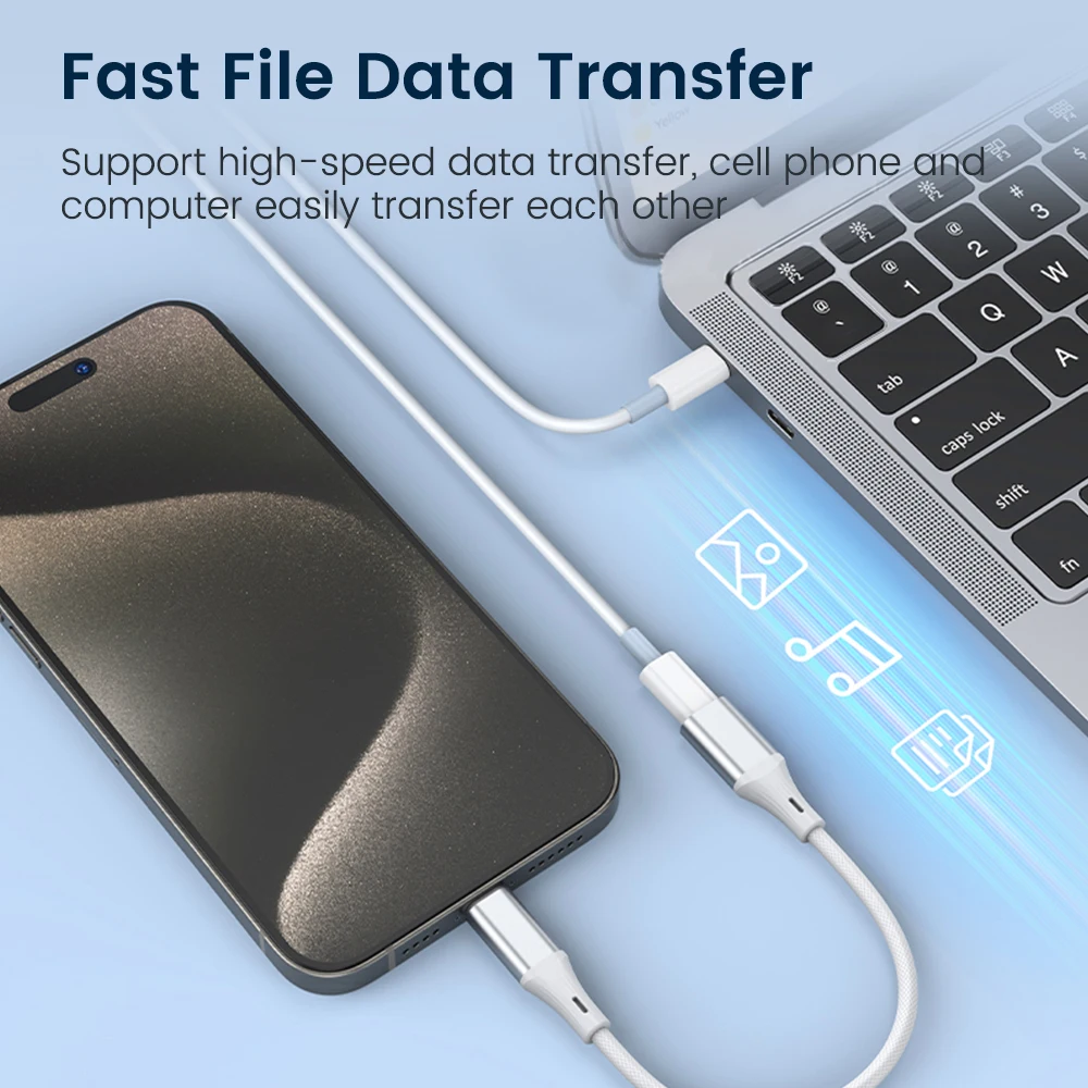 Adaptador tipo C a ios ios macho a tipo C hembra Cable de datos de carga rápida para iPhone 15 iPad Macbook - imagen 5
