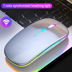 Ratón Inalámbrico Dual Bluetooth Recargable LED para Portátil Tablet iPad
