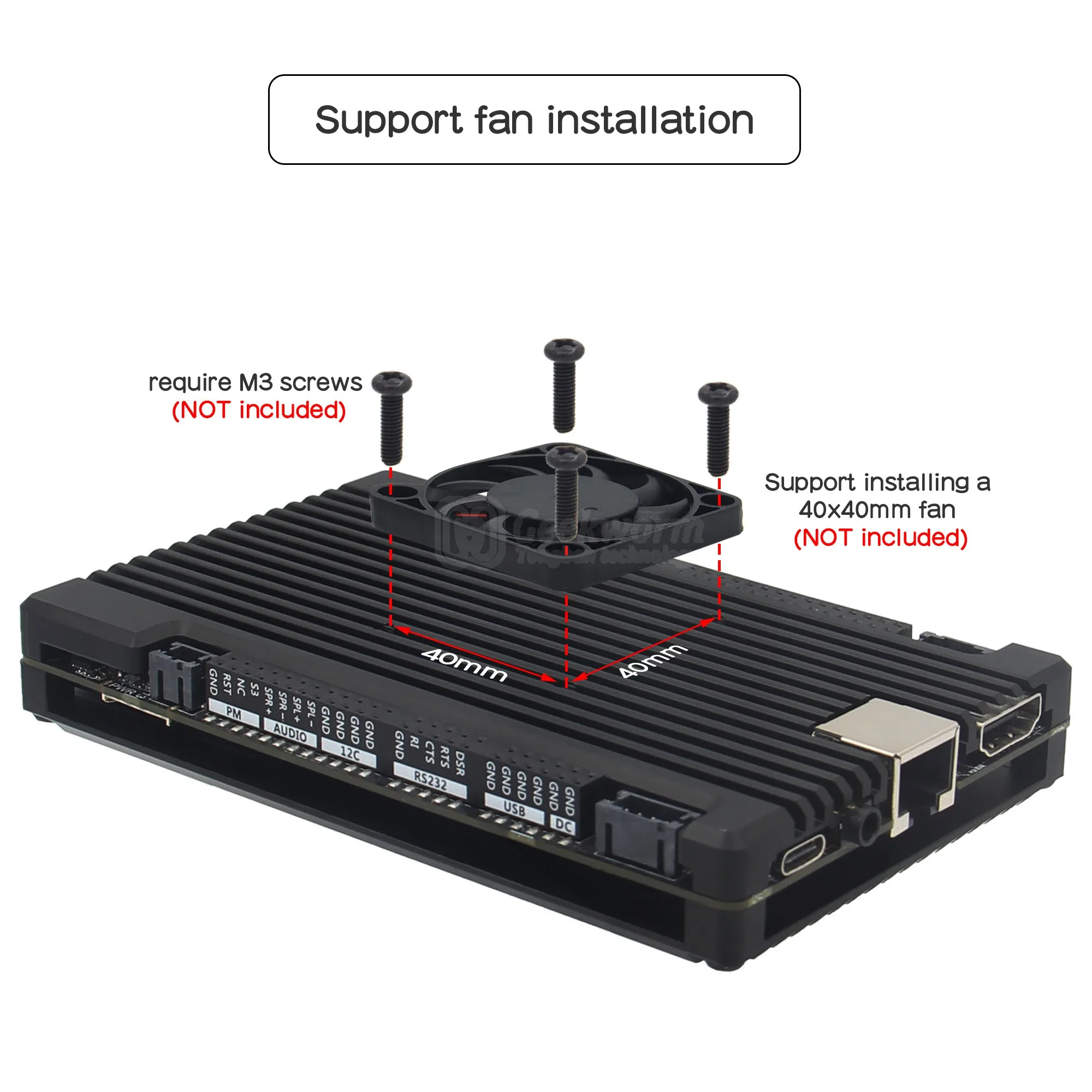 LattePanda 3 Delta Case LP3 Caja de aleación de aluminio (¡SIN soporte Delta 2! !! ) - imagen 2