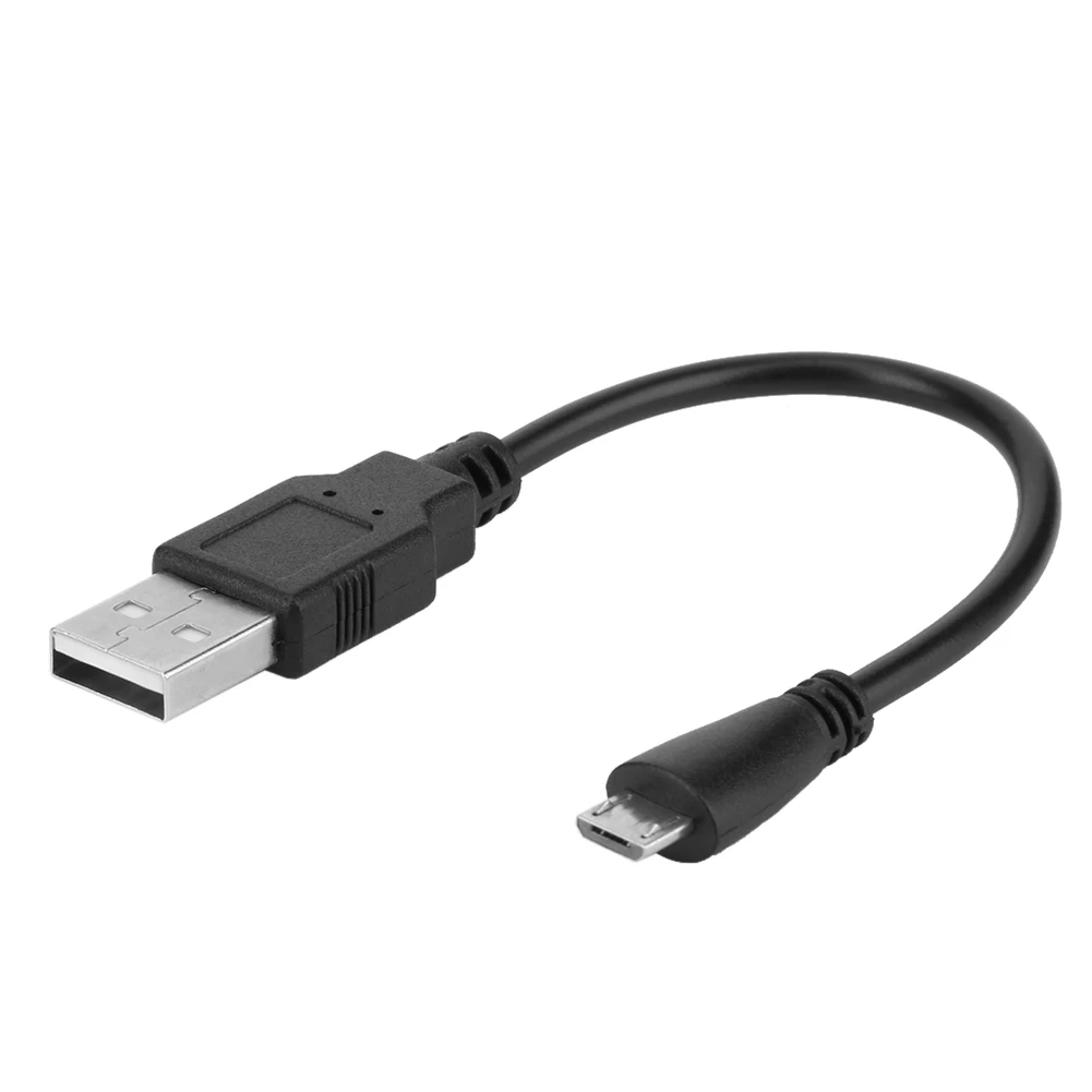 Cable de datos de carga de sincronización, Micro USB corto de 50cm, 1A, negro, para teléfono inteligente, tableta, Banco de energía