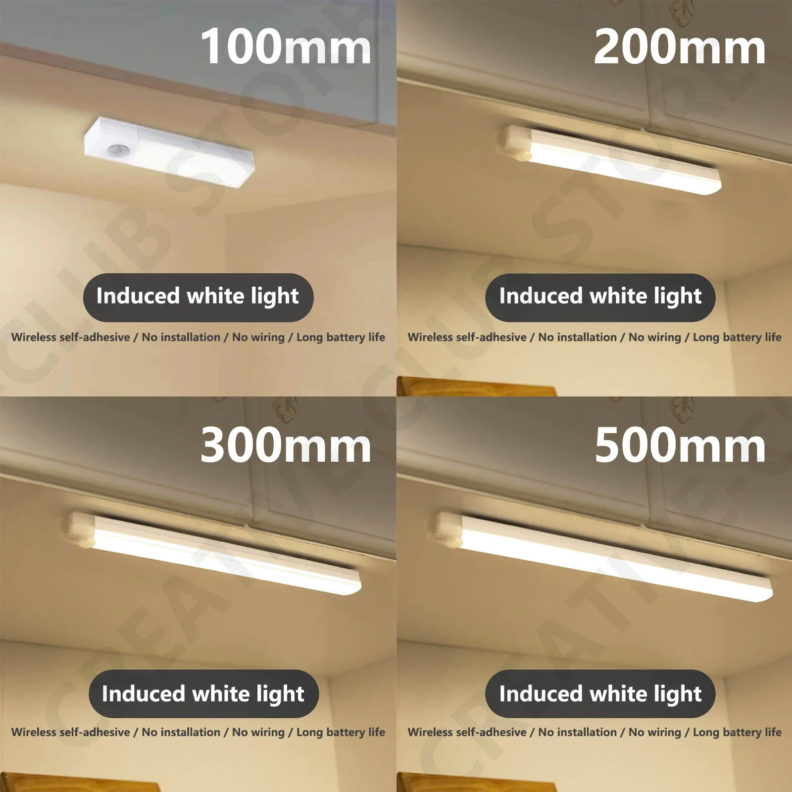 Luz LED inalámbrica recargable para gabinete con sensor de movimiento, ideal para armario, cocina, armario, escaleras, noche con pilas, 1 ud. - imagen 3