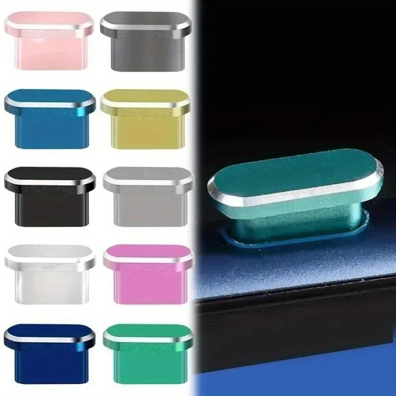 Tapón antipolvo totalmente metálico para iPhone 15, 16 Pro Max Plus: cubierta protectora para puerto de carga tipo C con cepillo de limpieza - imagen 2