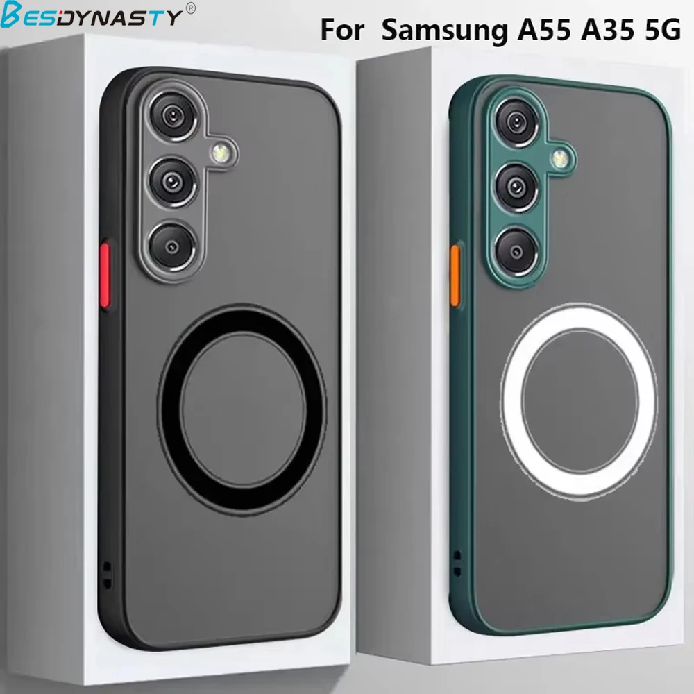 Funda magnética para Samsung Galaxy A56 A55 5G A36 A35 A26 A25 A15 A54 A53 A52 A34 A14 A32 A16, funda protectora mate a prueba de golpes - imagen 2