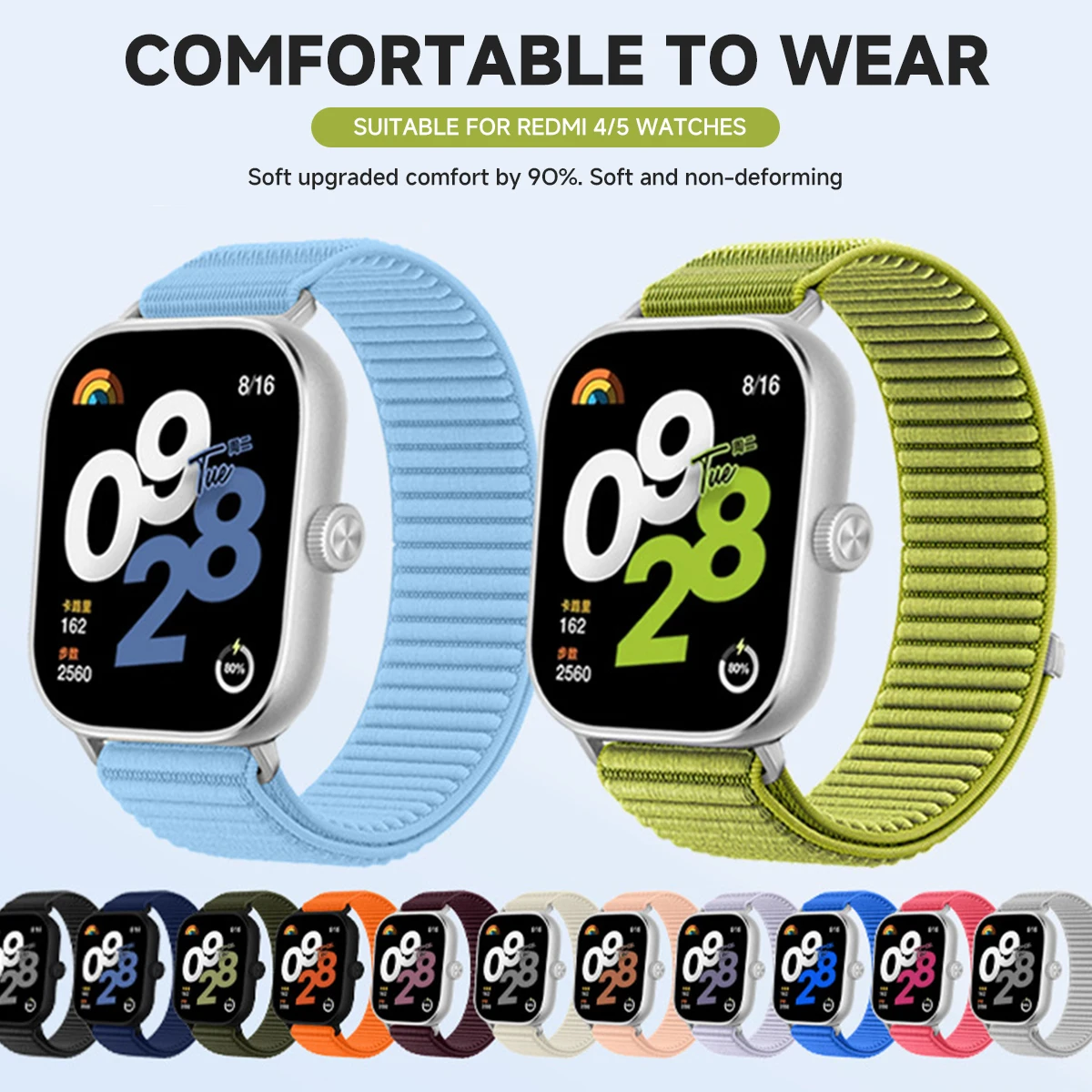 Correa de nailon para Redmi Watch 6 5 4, Correa con hebilla de Metal para Mi Band 9 Pro 8Pro, Correa deportiva ajustable, pulsera de repuesto - imagen 2