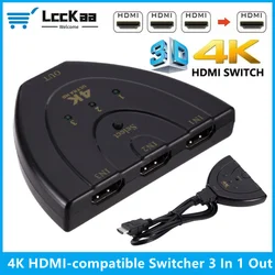 LccKaa Switch HDMI Triple Puerto 4K 3D para TV y Consolas