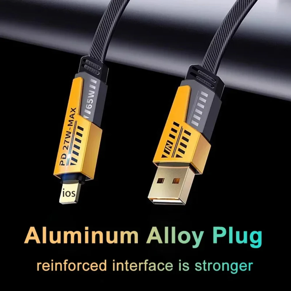 NNBILI Cable de datos rápido Convertible 4 en 1 tipo C PD 65W 27W USB C USB A Cable de carga múltiple para MacBook Pro/Samsung/Android - imagen 3