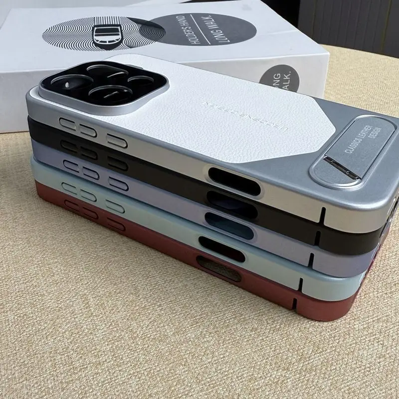 Para OPPO Find X9 Pro funda de lujo dura de PU con soporte funda protectora trasera para OPPO Find X9 X9Pro funda completa para teléfono - imagen 5