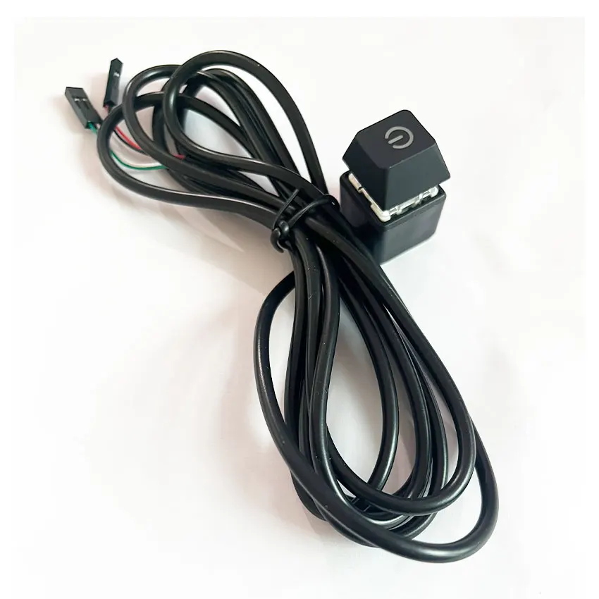 Interruptor de escritorio para ordenador, placa base de PC, luz Led de arranque externo, botón de encendido/apagado de PC, Cable de extensión de 2M, accesorios de ordenador - imagen 4