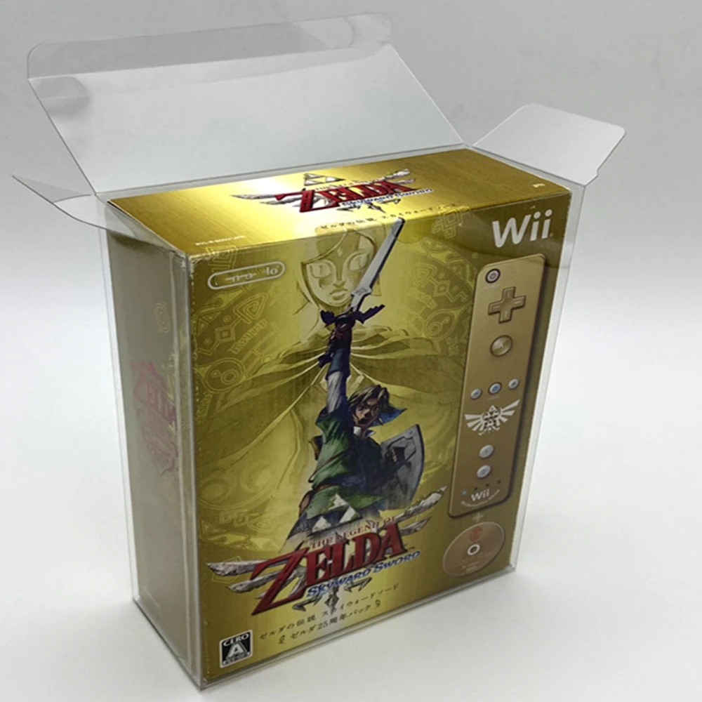 Protector de caja transparente para Nintendo WII/The Legend Of Zelda: Skyward Sword Collect Game Shell Storage Estuche de exposición transparente