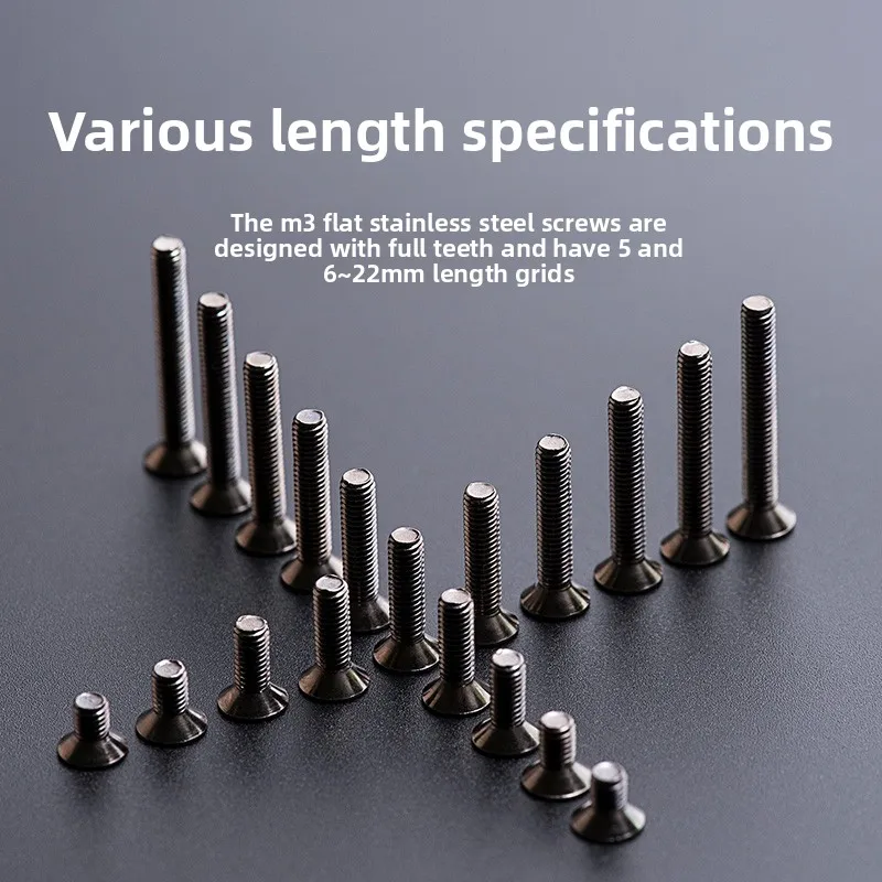 20 piezas tornillos de embellecimiento de caja de PC M3 de 6MM y 8MM, tornillo extendido de cabeza plana de alta resistencia de acero inoxidable 316, perno de diente completo M3 * 6 - imagen 4