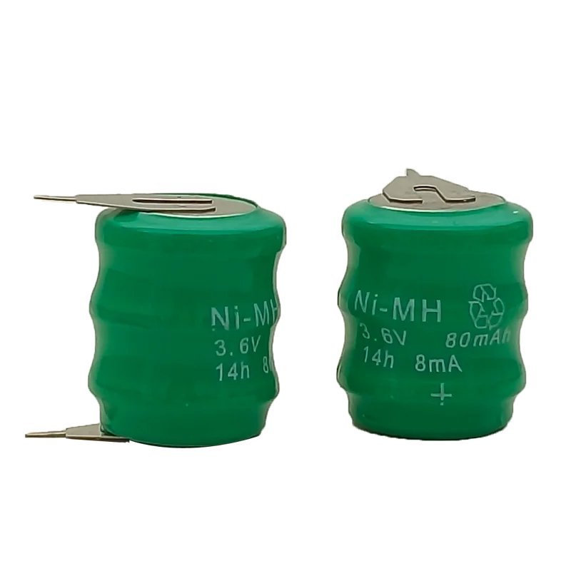 5-20 piezas 3,6 V 80mAh NI-MH pila de botón Ni MH baterías para reloj memoria lámpara de césped con pines batería recargable - imagen 2
