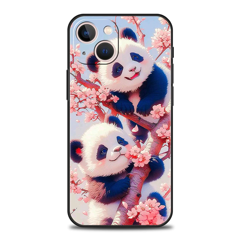 Funda de teléfono suave de TPU de lujo para iPhone 17 Air 16E 16 11 15 14 Pro MAX 12 13 7 8 Plus X XR XS SE 2022 cubierta de panda de dibujos animados - imagen 4