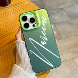 Funda Personalizada Nombre Caligrafía iPhone 11–17 Pro Max Antigolpes