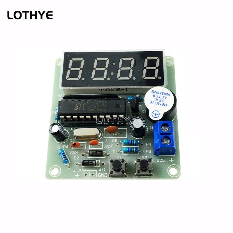 Reloj Digital de cuatro dígitos, Kit de reloj electrónico de 4 dígitos, monompuesto DC 3,7 V-5,5 V, conjunto de producción electrónica, Kit electrónico DIY - imagen 3